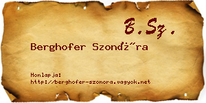 Berghofer Szonóra névjegykártya